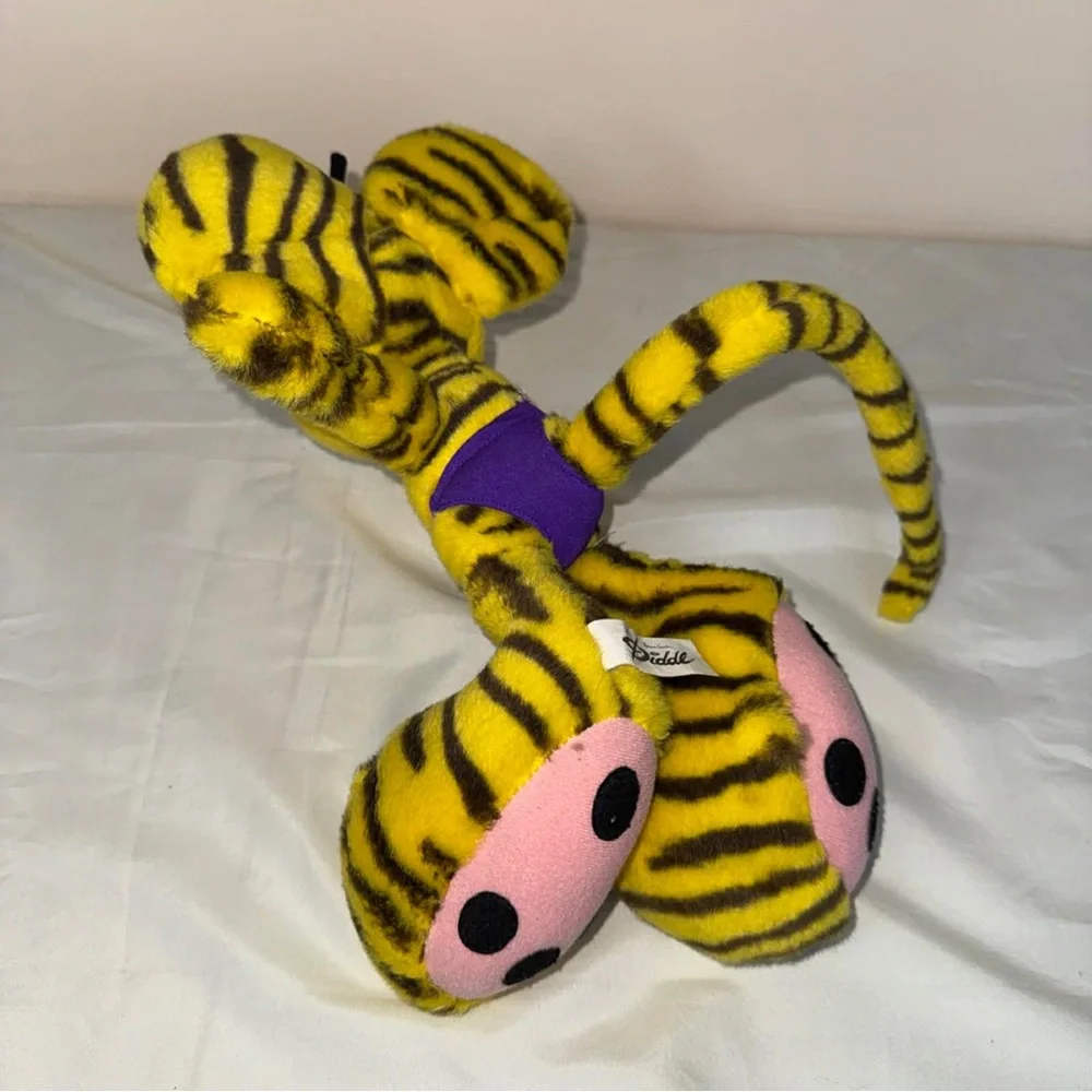 Yellow Striped Plush Tiger Character Stuffed Animal - Kids Toy